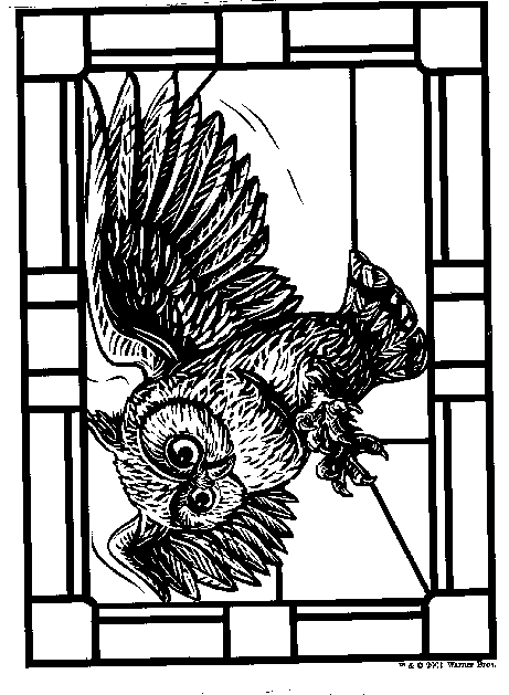 Print Hedwig de Uil kleurplaat